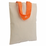 Mini borsa shopper cotone con manici colorati arancio 16123 07