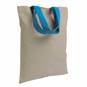 Mini borsa shopper cotone con manici colorati celeste 16123 15