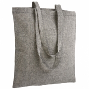 Borsa shopper ecologia cotone riciclato effetto melange nero 17105 02