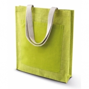 borsa shopper mare in juta iuta tasca personalizzabile in cotone verde lime KI0221 48